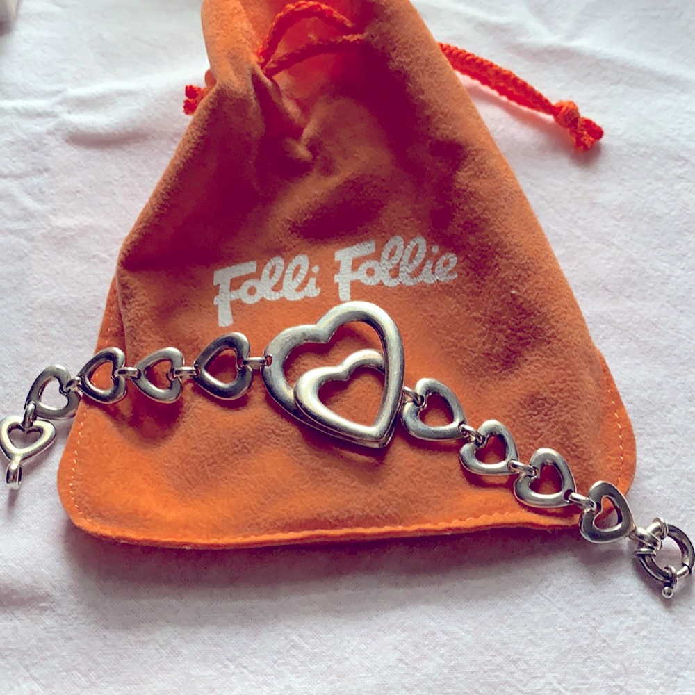 Double heart chunky bracelet